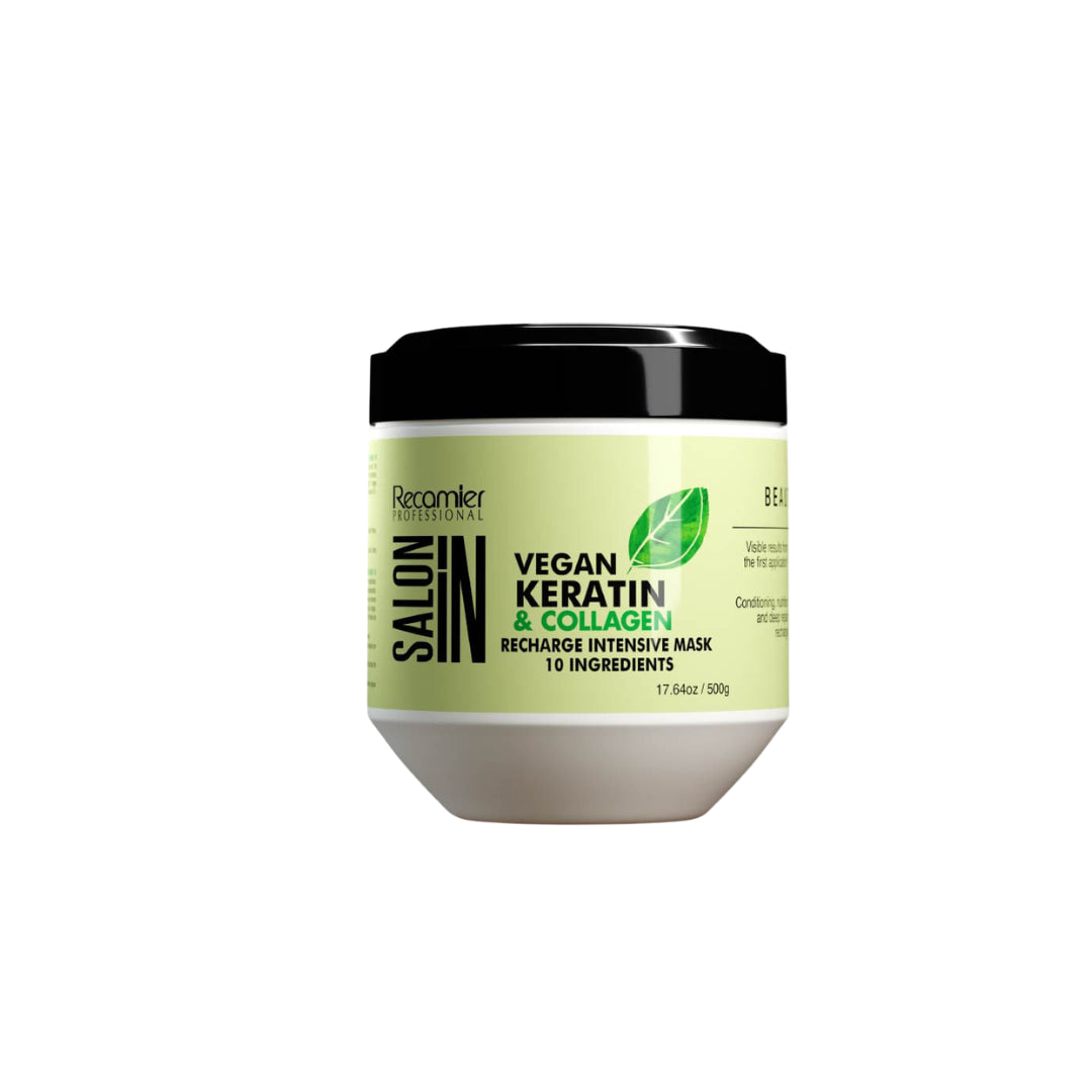 MASCARILLA CAPILAR SALON INx500g VEGAN KERATIN Y COLLAGEN RECHARG INTENSIVE